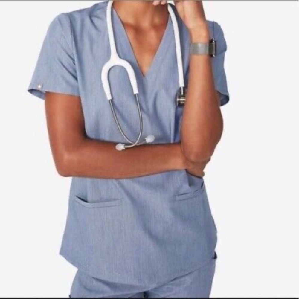 Figs Heather Denim Casma Size M EUC